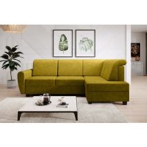 Romano - Milo Right Hand Facing Fabric Corner Sofa Bed - Mustard