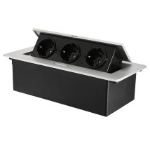 Presa Integrata Retrattile Con 3 Prese Per Piani Di Lavoro, Come Presa Da Tavolo O Da Pavimento Per Cucina, Ufficio, Soluzione Salvaspazio