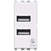 4box 4b.v14.usb.24 Usb-wandsteckdose 2,4 Ampere Kompatibel Mit Vimar Plana Weiß