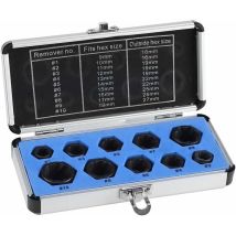 Set Of 10 Nut Extractors, Alloy Bolt Extractors For Removing Rounded Or Damaged Bolts, By Debuns