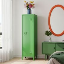 Armadio da Ufficio in Acciaio Verde Mela – 137x38x38 cm – 39,5 cm, 38,3 cm, 38,7 cm – en.casa