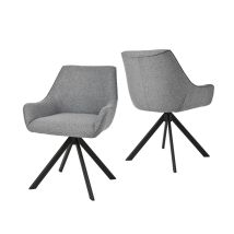 Goeurvant Sillón Giratorio 360° Con Respaldo Curvado Y Cojín Mullido, La Combinación Perfecta Entre Estilo Y Comodidad - Juego De 2 - Gris