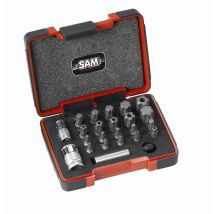 Sam Outillage – EMB-23CX – Set di 23 punte Torx Plus e adattatori – 1/4', 1/2' – Utensileria