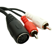 Goobay 50004 Cable De Audio 0,2 M Din (5-pin) 2 X Rca Negro, Rojo, Blanco