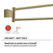 Gedy Tn238800000 Tonale Toallero Doble Oro Mate - Ref: Tn238800100