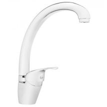 Invena Mitris Robinet De Cuisine - Argent - Mitigeur Céramique 35 Mm - Bec Pivotant - Mitigeur Monocommande