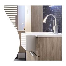 Baden Haus - Mobile Bagno Milos130 Cm Sospesolarice Base 2 Ante E 6 Cassetti - Lavabo In Resina