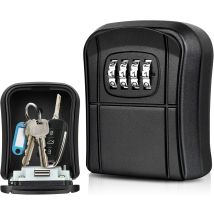 Perle Rare - Secure Wall Mounted Key Box, Mini Outdoor Key Box, Key Lock Box With 4 Digit Resettable Digital Code, Waterproof Key Box For Home, School