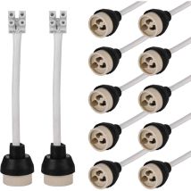 Douilles En Céramique Gu10 : Câble En Silicone De Qualité 15 Cm/10 Mm, Douille Gu10, Connecteur Gu10 Pour Ampoule Gu10 0-250 V, 3 A, Douilles Gu10 En 