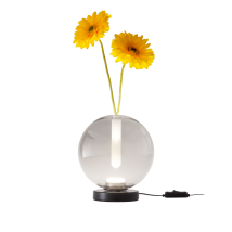 Lampe De Table Wengen, Verre Borosilicate Gris Transparent, Led 7w 540lm, Variateur Tactile, Température 2700k-4000k, Ip20, Luminaire Intérieur.