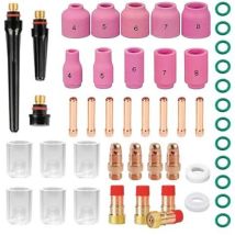 Kit D'Accessoires De Soudage 49 Pièces Pour Poste À Souder Tig Wp26/17/18/26, Comprenant : Accessoires Pour Poste À Souder, Flexibles Et Torche Tig.