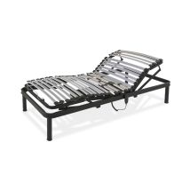 Cama articulada Nando 150x190 cm – Estructura de acero negro – Soporte multiláminas de madera
