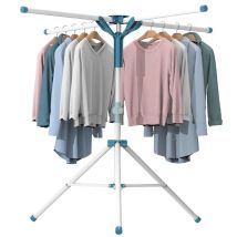 Séchoir À Linge Etendoir À Linge Pliable Intérieur Et Extérieur, Sèche Linge Avec 4 Bras De Crochet, Hauteur Réglable 110-180cm.
