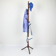 Shmshng - Perchero De Madera Maciza, Con 8 Ganchos Para Ropa, Bolsos Y Chaquetas, Para Entrada O Pasillo, Color Nogal - Rwcoat Rack