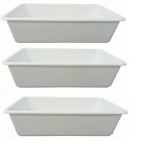 Set 3 Bacinelle Frigo Bianca 10litri Certificata Per Alimenti 38x28 H9 Vaschetta Bacinella Contenitori Per La Conservazone Lavorazione Cibi E 