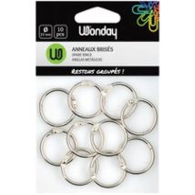 Wonday Bolsa De Anillas Partidas Metal Negro 30 Mm