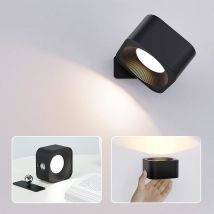 Applique Murale Interieur Charge Rapide Usb Température De Couleur De Luminosité À 3 Niveaux Lampe De Lecture Commande Tactile Rotation À 360°applique