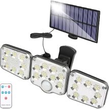 Vtizikl Lumière Solaire Extérieure Avec Détecteur De Mouvement 130 Led, Lumière Solaire De Jardin À 1300 Lumen, Lampe Solaire Avec Câble De 5m, 