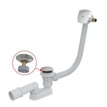 Alca - Kit Vidange Et Trop-plein De Baignoire Avec Remplissage, Pour Baignoires À Parois Épaisses, Longueur 1000 Mm, Click-clack, Chromé A509ckm-100