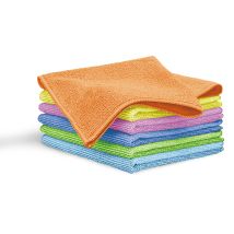 At-3884 Lot De 6 Torchons De Cuisine Microfibres, Lavette Nettoyant Doux, Absorbants Multicolore - Blaumann