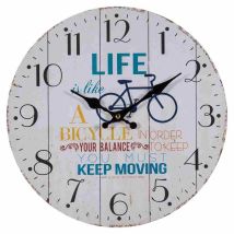 Wanderlust Deco - Reloj De Pared De Madera Blanco D34x2