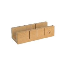 ULMIA – 318 – Boîte à onglets 250 mm en hêtre rouge étuvé – Angles de coupe 90° et 2 x 45°