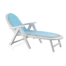 Shaf - Lettino Da Spiaggia Cayman 84x74x19 Cm Con Cuscino Bianco