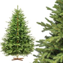 Fairytrees - Weihnachtsbaum Künstlich 180 Cm Alpentanne Premium Mit Christbaum Holzständer Tannenbaum Künstlich Mit Naturgetreue Spritzguss Elemente 