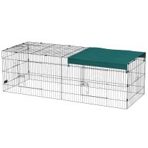 Cage Pour Animaux Petits Animaux Avec Portes, Toile Supérieure Pour Lapins Chinchillas Poules 220x85x70 Cm Vert
