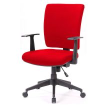 Serena - Bürostuhl Palmerston, Chefsessel Mit Armlehnen, Ergonomischer Bürositz, Cm 61x65h98/108, Rot