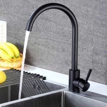 Rosmmel - Robinet De Cuisine Rond Moderne Avec Rotation À 360 ° Noir