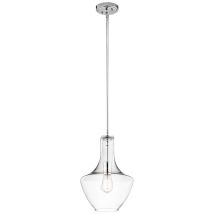 Elstead Everly - 1 Licht Small Dome Deckenpendelleuchte Chrom, E27