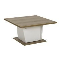 Mesa De Centro Bar - Atos - Cuadrada - Roble Helvezia / Blanco - 69 X 69 X 38 Cm