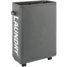 Cesto De Ropa Sucia Plegable De 56 Cm Con Ruedas Y Asa, Ideal Para Ordenar Y Organizar La Ropa, Cesta Grande De Almacenamiento (gris)