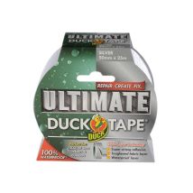 Duck – Heavy-Duty Duct Tape 50mm x 25m – Waterproof, Reinforced Fabric, Silver – Ideal for Repairs and DIY Projects