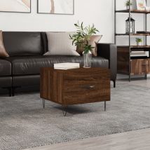Jinlefu - Mesa De Centro Madera Contrachapada Roble Marrón 50x50x40 Cm Vidaxl