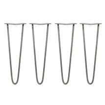 Legs - Set Di 4 Gambe Per Mobili Gamba Per Tavolo In Acciaio Gambe A Forcina Include Viti E Piedini Protezione Gratuiti (31-71cm) - 40.6cm - 2 Rebbi -
