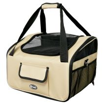 Yatek - Faltbarer Haustiertransport Bis Zu 9 Kg Größe 41 X 35 X 26 Cm, Hochfestes Material Oxford 600d, Beige