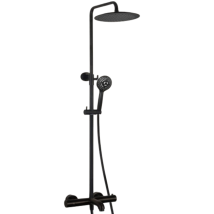 Columna De Ducha Termostática Para Baño Paini Rubí Negro Mate