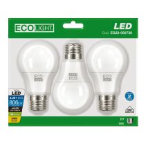 Kit 3 Bulbes Led E27 Led Ecolight 15w 3000k - Calda