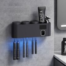 Briday - Smart Toothbrush Sterilizer Uv Wall-mounted Electric Sterilization Brushing Cup Rack Black