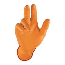 Stronghand - Guantes Desechables Grip Orange Talla 7 Naranja Nitrilo 50 Piezas / Caja