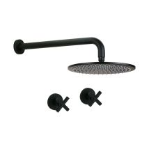 Gattoni Rubinetteria - Kit Doccia A Doppia Leva Completo Di Braccio E Soffione Doccia Nero Opaco Gattoni Taolos 1509015no Nero Opaco
