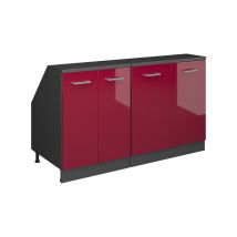 Dachschrägenschrank-set Rion, Rot Hochglanz, 140 Cm 2er Set Schrankkorpuss 60 Cm Tiefe, Vicco
