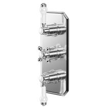 Windsor - Traditional Polished Chrome Concealed Triple Thermostatic Shower Valve - 2 Outlet