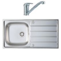 Homestyle - Kd100l Kitchen Sink 1.0 Kona Reversible Drainer Stainless Steel & Tap