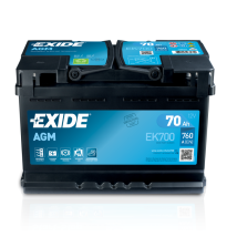 Batería De Coche 70ah Agm Exide Ek700b Start/stop