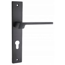 Manilla De Puerta Domino Cantoro, Negra, Placa Larga, Inserto De 72 Mm
