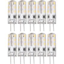 Jeffergarden 10 Pièces G4 Ampoule Led Bi Broche Base Silicone Blanc Chaud 3000k 1.5w Ac220v 110lm Paysage Ampoules Remplacement
