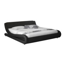 Polsterbett Bettgestell Bett Doppelbett Bettkasten Bett Holzstruktur Mit Kunstlederbezug Schwarz Matt Modell Alessia Für Matratze 180x200